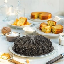 Delixa Thermo Döküm Gövdeli Kristal Kek Kalıbı 28CM, Dilimli ve Döküm, Siyah Granit Benekli Pişirme Kabı, K