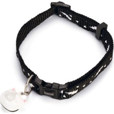 Delixa Kedi Boyun Tasması, Zilli, Siyah, 20-30CM
