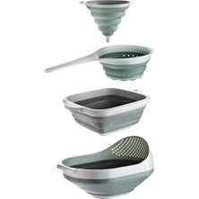 Hepta Collection Mithra Life 4 Parça Akordiyon Yeşil Süzgeç Seti MIT1025