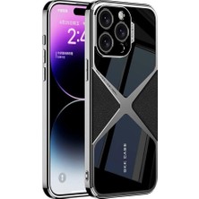 Delixa iPhone 14 Pro Max Kılıf Ultra Ince Kamera Korumalı Pc + Deri Arka Yüzey X-Pro Kapak-Siyah