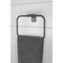 Delixa Alper Banyo F1 Model Paslanmaz Siyah Kare Havluluk, Havlu Askısı - 5 Yıl Garantili