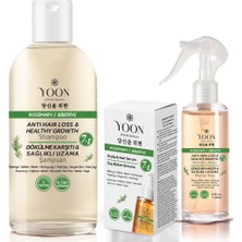 Hepta Collection Yoon Biberiye Özlü Saç Dökülme Önleyici & Sağlıklı Hızlı Uzama, 7 Doğal Aktifli, 3'lü Saç Bakım Seti