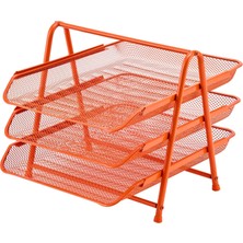 Hepta Collection Mas Perfore 3'lü Evrak Rafı Seti Oranj