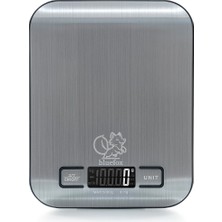 Delixa Dijital Mutfak Terazisi - Paslanmaz Çelik Yüzeyli Hassas Mutfak Tartısı - Dara Işlevi, LED Ekran, 5