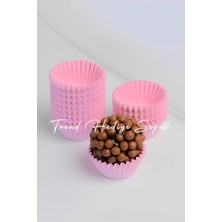 Delixa Takribi 200 Adet Mini Boy Pembe Truff Çikolata Kağıdı, Lokum Kağıdı, Muffin Kek Kalıbı 30X20 mm Doğu