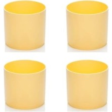 Delixa Trend Saksı TS03 4’lü Set – Sarı | Plastik, Deliksiz, 0.88 Litre Saksı