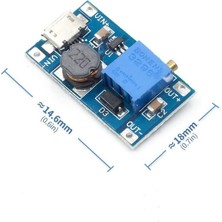 Delixa Sanec MT3608 2A Yükselteç Dc-Dc Aşamalı Güç Modülü Micro USB Çıkışlı