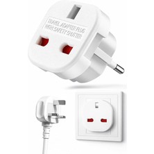 Delixa Hadron Ingiltere’den Ab’ye Seyahat Adaptörü – Uk G Tip 3 Pin’den Avrupa E/f Tipi 2 Pin Priz Dönüştür