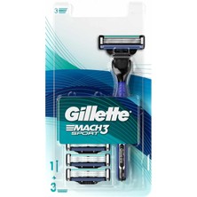 Delixa Mach3 Sport Erkekler Için El Tıraş Makinesi + Çelikten Daha Sert Bıçaklarla Değiştirilebilir 3