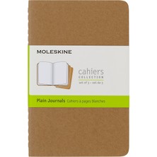 Delixa Moleskine Cahier 3lü Cep Boy Karton Kapak Düz Defter Bej /