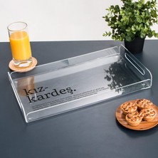 Delixa Kız Kardeş Kelime Anlamlı Hediye Akrilik Tepsi - 22 x 40 cm - Suya Dayanıklı Tasarım