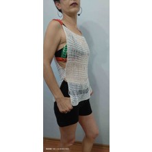 Wiccabytc Twisted Muse Milky Lace Boho Örgü Bluz