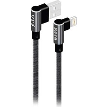 Delixa S-Link SW-C657 3A - 15CM Iphone Lightning Gri Kılıflı Metal -L- Kablo