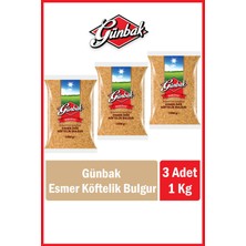 Günbak Esmer Ince Köftelik Bulgur 1 kg x 3 Adet