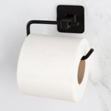 Delixa Tuvalet Kağıdı Askısı Yapışkanlı Siyah Kare Açık Tuvalet Kağıtlığı Wc Kağıtlık Tuvalet Kağıdı Askısı