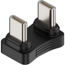 Delixa 9849 Type C To Type C Erkek Erkek 180 Derece Dirsek Çevirici Dönüştürücü Adaptör 2’si 1 Arada Tasarı