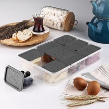 Delixa Mithra Life 8 Adet Gri Kapaklı Kahvaltılık Seti Saklama Kabı MIT1161