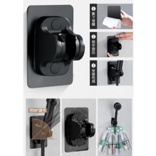 Fta Ticaret Yapışkanlı Duş Başlığı Tutucu Ayarlı Siyah RSFTA34-ESRDNS