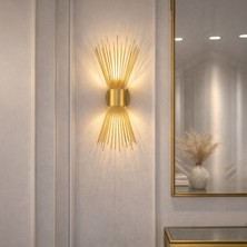 Nazik Aydınlatma Kirpi Eskitme Modern Günışığı Ledli Pilli ve Elektrikli  1 Adet Duvar Apliği