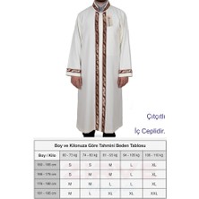 Hediyeleşin Cübbe, Bordo İşlemeli Cübbe, Sırmalı Cübbe, İmam Cübbesi - Krem