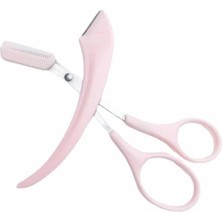 Esranın Dünyası Taraklı Kaş Makası ve Ustura Seti Kaş Düzeltme Makası Kaş Bıyık Alma Aleti RSFTA34-ESRDNS