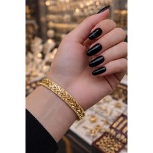 Reva ✨ Revsteel Gold Renk Çelik Bileklik – 20 cm ✨