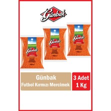 Günbak Futbol Kırmızı Mercimek 1 kg x 3 Adet