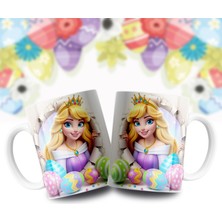 Velorina Prenses Porselen Kupa Bardak – Renkli Karakter Baskılı, Şeker/yumurta Detaylı Kahve/çay Kupası 2