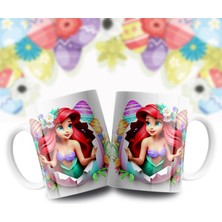 Velorina Prenses Porselen Kupa Bardak – Renkli Karakter Baskılı, Şeker/yumurta Detaylı Kahve/çay Kupası 4