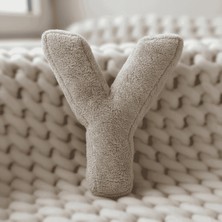 Woodesk Litera, Y Harfi, Yastık, Kırlent, Elyaf Dolgulu, Welsoft Kumaş, 40 cm