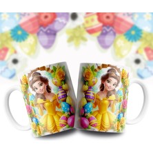 Velorina Prenses Porselen Kupa Bardak – Renkli Karakter Baskılı, Şeker/yumurta Detaylı Kahve/çay Kupası 8