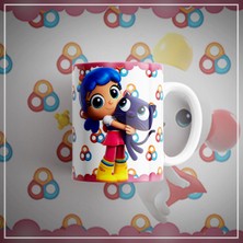 Velorina Çocuk Temalı Porselen Kupa Bardak 300 ml – Sevimli Bulut Üstünde Kız Figürlü, Renkli Baskılı Kupa 4