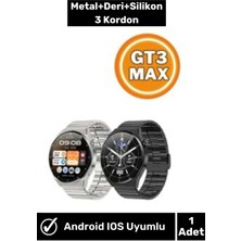 Normadia 3 Kordonlu Akıllı Saat, Android ve Ios Uyumlu, Şık Siyah ve Gümüş Renkli