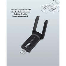 Esranın Dünyası Yüksek Hızlı 1200 Mbps Çift Bant USB Wifi Adaptör – Güçlü Sinyal Geniş Uyumluluk RSHPS34-
