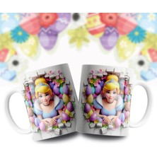 Velorina Prenses Porselen Kupa Bardak – Renkli Karakter Baskılı, Şeker/yumurta Detaylı Kahve/çay Kupası 3