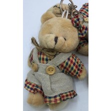DNC Vintage Kıyafetli Peluş Ayıcık Anahtarlık – Teddy Bear Bag Charm Çanta Süsü