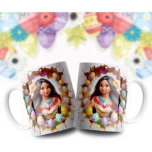 Velorina Prenses Porselen Kupa Bardak – Renkli Karakter Baskılı, Şeker/yumurta Detaylı Kahve/çay Kupası 5