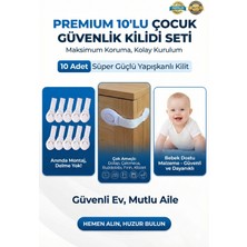 Lovyco 10 Adet Bebek Çocuk Güvenlik Dolap ve Çekmece Kilidi Çok Amaçlı Çocuk Kilit