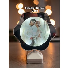  sihirli papatya ayna kişiye özel fotoğraflı led ışıklı gece lambası adaptörlü & pilli model hediyeli