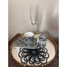 Zesa Home 6 Lı Kahve Yanı Şık Sunum Güpür Tül Peçeteler