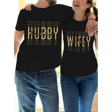 Mercoledi Unisex Çift Kombini 1 Adet Erkek Modeli Sevgililer Günü Baskılı Rahat Kalıp T-Shirt