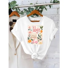 Mercoledi Ti Amo Baskılı Oversize Bisiklet Yaka T-Shirt