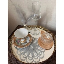 Zesa Home 6 Lı Kahve Yanı Şık Sunum Güpür Tül Peçeteler