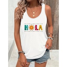 Mercoledi Hola Baskılı Kadın T-Shırt