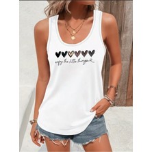 Mercoledi Küçük Kalpler Baskılı Kadın T-Shırt