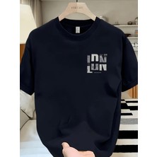 Mercoledi Ldn Baskılı Oversize Bisiklet Yaka T-Shirt