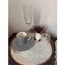 Zesa Home 6 Lı Kahve Yanı Şık Sunum Güpür Tül Peçeteler