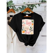 Mercoledi Ti Amo Baskılı Oversize Bisiklet Yaka T-Shirt