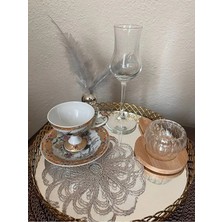 Zesa Home 6 Lı Kahve Yanı Şık Sunum Güpür Tül Peçeteler