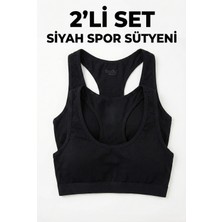 Underwear Bodyway 2'li Paket Pamuklu Pedli Sporcu Sütyeni & Bralet - Günlük Rahat Yüzücü Model Sporcu Atleti